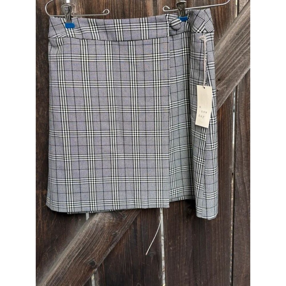 A New Day Women's Plaid Menswear Wrap Skirt